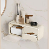 Drill Free Bathroom Tissue Storage Box Waterproof Bathroom Toilet Paper Holder Wall Mounted Toilet Paper Organizer Beige In Australia - Darrahopens