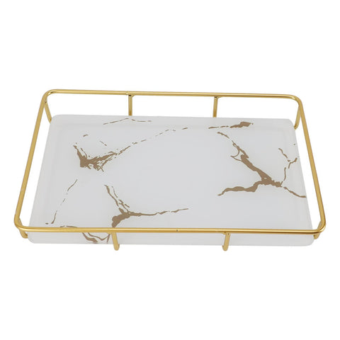 Bathroom Vanity Tray Modern Stylish Anti Slip Kitchen Sink Countertop Storage Organizer L White