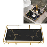 Bathroom Vanity Tray Modern Stylish Anti Slip Kitchen Sink Countertop Storage Organizer L Black