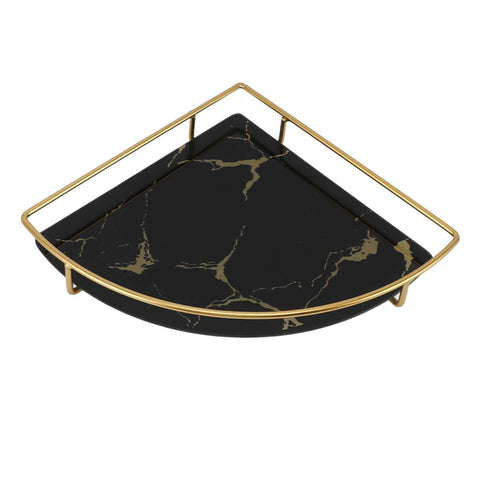 Bathroom Storage Tray Light Luxury Decorative Golden Texture Triangle Bathroom Organiser Tray for Soap Towel Paper Napkins Jewellery Makeup Black In Australia - Darrahopens