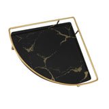 Bathroom Storage Tray Light Luxury Decorative Golden Texture Triangle Bathroom Organiser Tray for Soap Towel Paper Napkins Jewellery Makeup Black