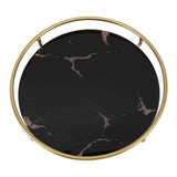 Bathroom Tray Skid Resistant Bathroom Vanity Tray Stylish Elegant Countertop Organizer Tray for Cosmetics Jewelry Black Round