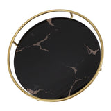Bathroom Tray Skid Resistant Bathroom Vanity Tray Stylish Elegant Countertop Organizer Tray for Cosmetics Jewelry Black Round