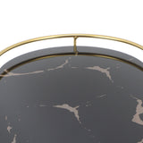 Bathroom Storage Tray Light Luxury Decorative Golden Texture Oval Bathroom Organiser Tray for Soap Towel Paper Napkins Jewellery Makeup Black Base