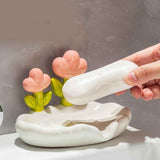 Creative Cute Flower PP Soap Box Household Soap Drain Washing Holder for Bathroom Home