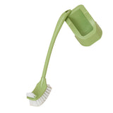 Toilet Brush Set Plastic Double Sided Brush Head Toilet Scrubber Holder Set for Home Hotel Bedroom Green