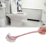 Toilet Brush Set Plastic Double Sided Brush Head Toilet Scrubber Holder Set for Home Hotel Bedroom Pink