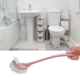 Toilet Brush Set Plastic Double Sided Brush Head Toilet Scrubber Holder Set for Home Hotel Bedroom Pink