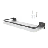 30cm Bathroom Wall Mounted Shelf Space Aluminum Acrylic Towel Rack Bathroom Storage Rack Grey