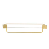 Bathroom Wall Shelf Space Aluminum and Acrylic Rustproof Punch Free Wall Mounted Floating Shelves 40cm Gold
