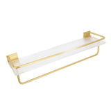 Bathroom Wall Shelf Space Aluminum and Acrylic Rustproof Punch Free Wall Mounted Floating Shelves 40cm Gold In Australia - Darrahopens