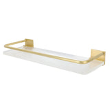 Floating Shelf Space Aluminum Acrylic Wall Mounted Decorative Storage Shelf for Kitchen Bathroom Living Room Bedroom Gold