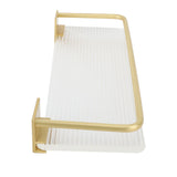 Floating Shelf Space Aluminum Acrylic Wall Mounted Decorative Storage Shelf for Kitchen Bathroom Living Room Bedroom Gold