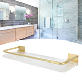 Floating Shelf Space Aluminum Acrylic Wall Mounted Decorative Storage Shelf for Kitchen Bathroom Living Room Bedroom Gold