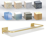 Floating Shelf Space Aluminum Acrylic Wall Mounted Decorative Storage Shelf for Kitchen Bathroom Living Room Bedroom Gold