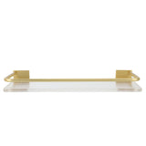 Floating Shelf Space Aluminum Acrylic Wall Mounted Decorative Storage Shelf for Kitchen Bathroom Living Room Bedroom Gold