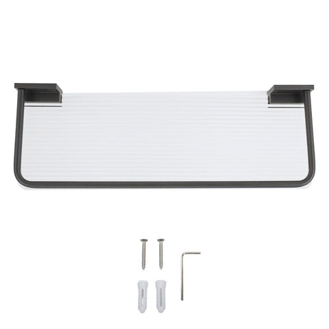 Floating Shelf Space Aluminum Acrylic Wall Mounted Decorative Storage Shelf for Kitchen Bathroom Living Room Bedroom Black