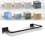 Floating Shelf Space Aluminum Acrylic Wall Mounted Decorative Storage Shelf for Kitchen Bathroom Living Room Bedroom Black