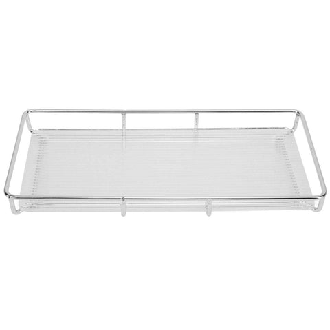 Bathroom Countertop Tray Stainless Steel Acrylic Modern Minimalist Design Space Saving Bathroom Storage Shelf Vanity Tray for Cosmetics Living Goods Silver Single Layer Large Size In Australia - Darrahopens