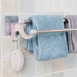 Double Towel Bar Plastic Stainless Steel Bath Towel Rack for Bathroom Double Towel Holder Wall Mount Towel Hanger Beige In Australia - Darrahopens