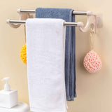 Double Towel Bar Plastic Stainless Steel Bath Towel Rack for Bathroom Double Towel Holder Wall Mount Towel Hanger Beige In Australia - Darrahopens