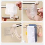 Double Towel Bar Plastic Stainless Steel Bath Towel Rack for Bathroom Double Towel Holder Wall Mount Towel Hanger Beige