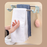Double Towel Bar Plastic Stainless Steel Bath Towel Rack for Bathroom Double Towel Holder Wall Mount Towel Hanger Green