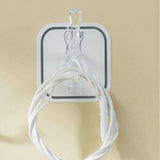 6PCS Acrylic Adhesive Hook Wall Mount Traceless Drilling Free Strong Bearing Capacity for Kitchen Bathroom White