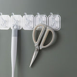 6PCS Acrylic Adhesive Hook Wall Mount Traceless Drilling Free Strong Bearing Capacity for Kitchen Bathroom White