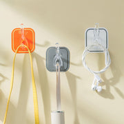 6PCS Acrylic Adhesive Hook Wall Mount Traceless Drilling Free Strong Bearing Capacity for Kitchen Bathroom White