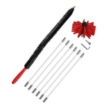 Chimney Brush Press Type Durable Nylon Soft Durable Small Size Inner Wall Cleaning Brush(Black New 410mmx 6 Rod A HEX Pole)