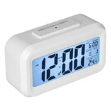 Digital Alarm Clock LED Large Display Electronic Night Light Snooze Function Alarm Clock for Bedroom Home OfficeWhite