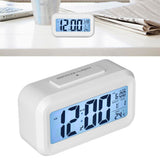 Digital Alarm Clock LED Large Display Electronic Night Light Snooze Function Alarm Clock for Bedroom Home OfficeWhite
