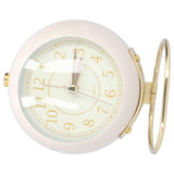 Alarm Clock Silent Non Ticking Metal Paint Power Saving Eye Protection Battery Operated Small Clock with Night LightBeige Gold In Australia - Darrahopens