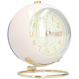 Alarm Clock Silent Non Ticking Metal Paint Power Saving Eye Protection Battery Operated Small Clock with Night LightBeige Gold In Australia - Darrahopens