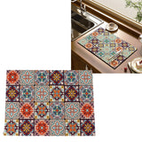 Coffee Bar Mat 3.5mm Thick Bright Colors Anti Slip Rubber Backed Waterproof Dish Drying Mat for Kitchen Dining Room 11.8in Wide and 15.7in Long