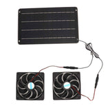 20W Solar Panel Fan Kit Heat Dissipation Ventilation Solar Powered Dual Fan with Switch for Chicken House Greenhouse Dog House In Australia - Darrahopens