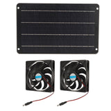 20W Solar Panel Fan Kit Heat Dissipation Ventilation Solar Powered Dual Fan with Switch for Chicken House Greenhouse Dog House