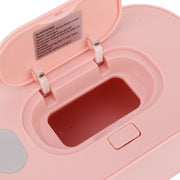 Wipe Warmer Wet Wipe Dispenser USB Powered Constant Temperature Large Capacity with Display Wipe Heater for Infants Pink