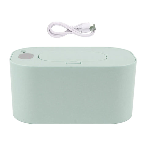 Wipe Warmer Wet Wipe Dispenser USB Powered Constant Temperature Large Capacity with Display Wipe Heater for Infants Green