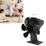 Stove Fan 6 Blades Fireplace Fan Heat Powered Fast Warm Circulation Quiet Heat Resistant Thermoeletric Fan for Log Burner Home