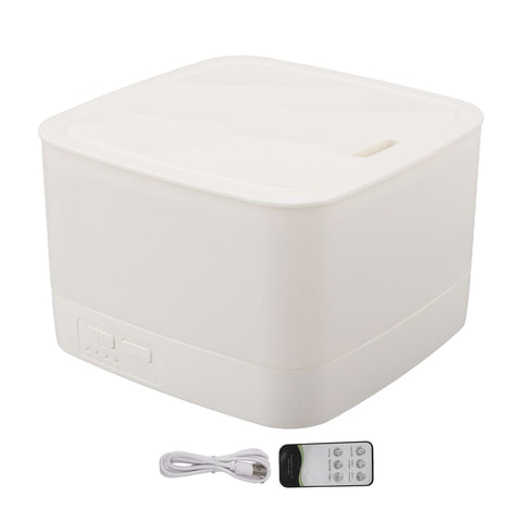 Aroma Diffuser Humidifier with Remote Control USB 5V 800mL RGB 7 Color Light Colorful Humidifier for Bedroom White