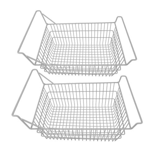2pcs Freezer Baskets for Chest Freezer Household Wire Storage Basket Bins Organizer with High Low Handles for Kitchen Pantry Cabinet 50x24cm / 19.7x9.4in In Australia - Darrahopens