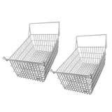 2pcs Freezer Baskets for Chest Freezer Household Wire Storage Basket Bins Organizer with High Low Handles for Kitchen Pantry Cabinet 50x24cm / 19.7x9.4in