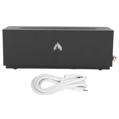 Flame Air Diffuser 3D Fireplace Appearance Multi Colored Fire Automatic Power Off Protection 320ml Silent Flame Mist Air Humidifier for Bedroom Office Black In Australia - Darrahopens