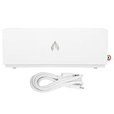 Flame Air Diffuser 3D Fireplace Appearance Multi Colored Fire Automatic Power Off Protection 320ml Silent Flame Mist Air Humidifier for Bedroom Office White
