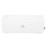 Flame Air Diffuser 3D Fireplace Appearance Multi Colored Fire Automatic Power Off Protection 320ml Silent Flame Mist Air Humidifier for Bedroom Office White