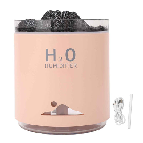 Essential Oil Diffuser Large Capacity Colorful Volcano Appearance Night Light Aromatherapy Oil Humidity Diffuser Pink