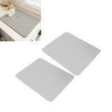 2Pcs Coffee Mat Drying Pad Super Absorbent Prevent Slip Shock Absorption Easy to Clean Coffee Bar Mat for Countertops Coffee Machine Light Gray 40x50cm / 15.7x19.7in