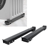 Heavy Duty Extendable Appliance Rollers Mobile Washing Machine Base Furniture Washing Machine Dolly with 24 Roller Brake Black